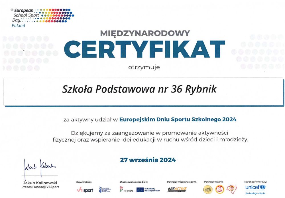 Europejski Dzień Sportu Szkolnego 2024